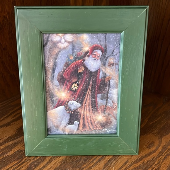 Vintage 1981 D. Morgan Old World Santa Framed Print. - Picture 1 of 4